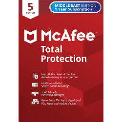 Mcafee Total Protection 2021 | 5 Device | 1 Year | Antivirus Software, Internet Security, Password Manager, Mobile Security | Pc/Mac/Android/Ios | Middle East Edition Mcafee Total Protection 2021 | 5 Device | 1 Year | Antivirus Software, Internet Security, Password Manager, Mobile Security | Pc/Mac/Android/Ios | Middle East Edition