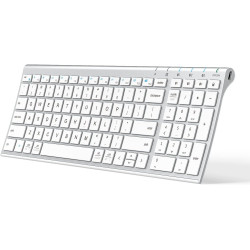 iClever BK10 Bluetooth Keyboard, Multi Device Keyboard Rechargeable Bluetooth 5.1 with Number Pad Ergonomic Design Full Size Stable Connection Keyboard for iPad, iPhone, Mac, iOS, Android, Windows iClever BK10 Bluetooth Keyboard, Multi Device Keyboard Rechargeable Bluetooth 5.1 with Number Pad Ergonomic Design Full Size Stable Connection Keyboard for iPad, iPhone, Mac, iOS, Android, Windows