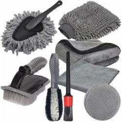 9Pcs Car Wash Cleaning Kit, Wheel Brush for Car Alloy Wheel Tyre Brush Cleaning, Car Detailing Brush Kit for Car Interior，Automotive Detail Brushes Rim Cleaner & Exterior,Wheels Engine Cleaning