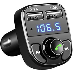 Car-X8 Wireless Car FM Player, 1 USB Port, AUX Cable Slot, Memory Card Slot LED Display, Hand free Calling, 12V-24V, H3BT Car-X8 Wireless Car FM Player, 1 USB Port, AUX Cable Slot, Memory Card Slot LED Display, Hand free Calling, 12V-24V, H3BT