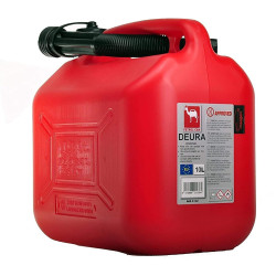 Deura Plastic Fuel Jerry Can, 10 Liter Capacity, Red Color Deura Plastic Fuel Jerry Can, 10 Liter Capacity, Red Color