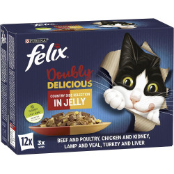 Purina Wet Cat Food Felix Doubly Delicious Country Side Selection in Jelly 12 x 85g Purina Wet Cat Food Felix Doubly Delicious Country Side Selection in Jelly 12 x 85g