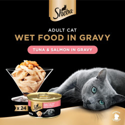 Sheba Cat Food Tuna & Salmon Can, Made from Natural Ingredients with Essential Vitamins and Minerals, this Sheba Wet Food is Made with a Grain Free Formula Suitable for Sensitive Cats, Pack of 24x85g Sheba Cat Food Tuna & Salmon Can, Made from Natural Ingredients with Essential Vitamins and Minerals, this Sheba Wet Food is Made with a Grain Free Formula Suitable for Sensitive Cats, Pack of 24x85g