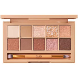 CLIO Pro Eye Shadow Palette Matte, Shimmer, Glitter, Pearls, Highly Pigments, Long-Wearing Brown Choux ( 02)