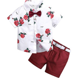 2Pcs Baby Boy Clothing Set Shirt Pant Floral Suits Fashion Cute Clothing Set 24-36 months 2Pcs Baby Boy Clothing Set Shirt Pant Floral Suits Fashion Cute Clothing Set 24-36 months